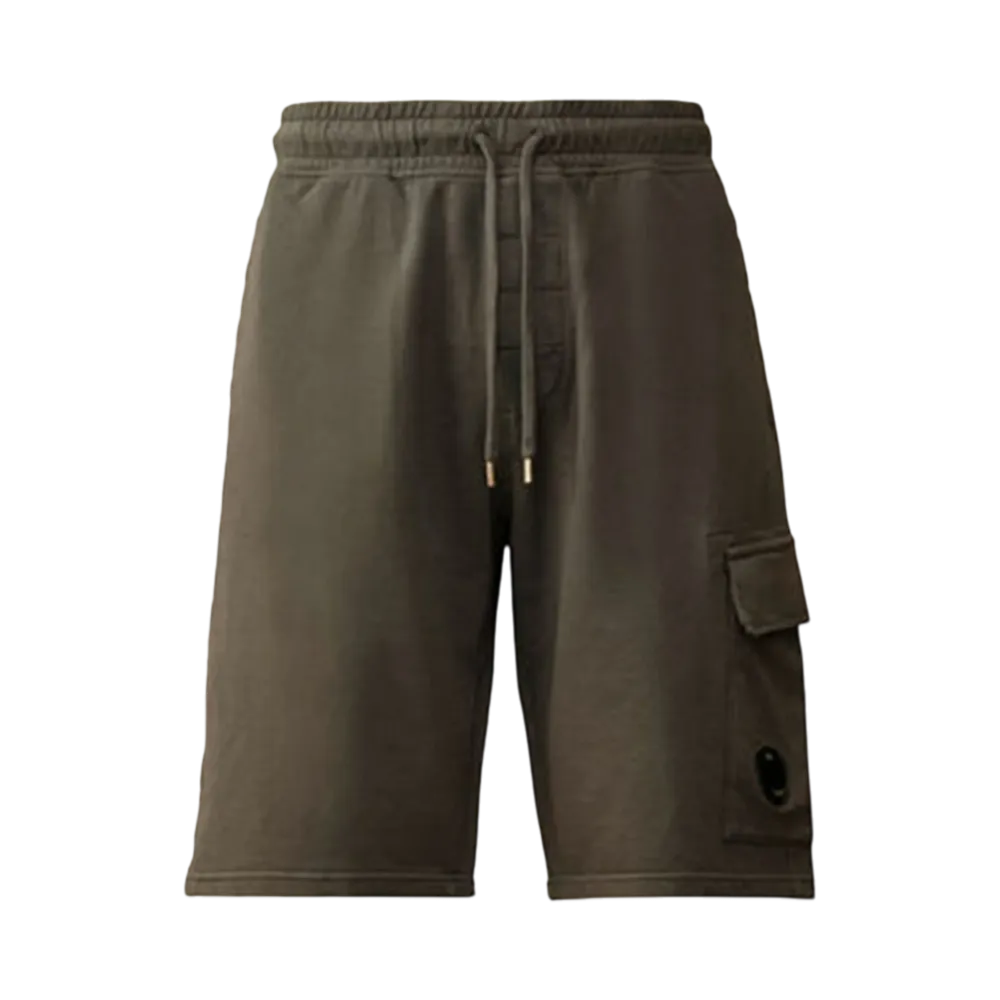 C.P. Company Light Fleece Cargo Lens Shorts "Smoked Pearl Grey"