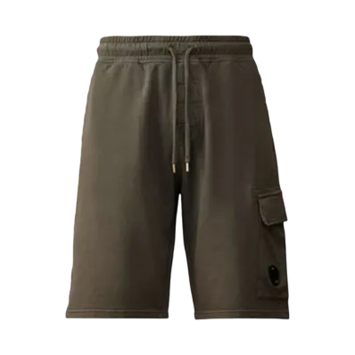 C.P. Company Light Fleece Cargo Lens Shorts "Smoked Pearl Grey"