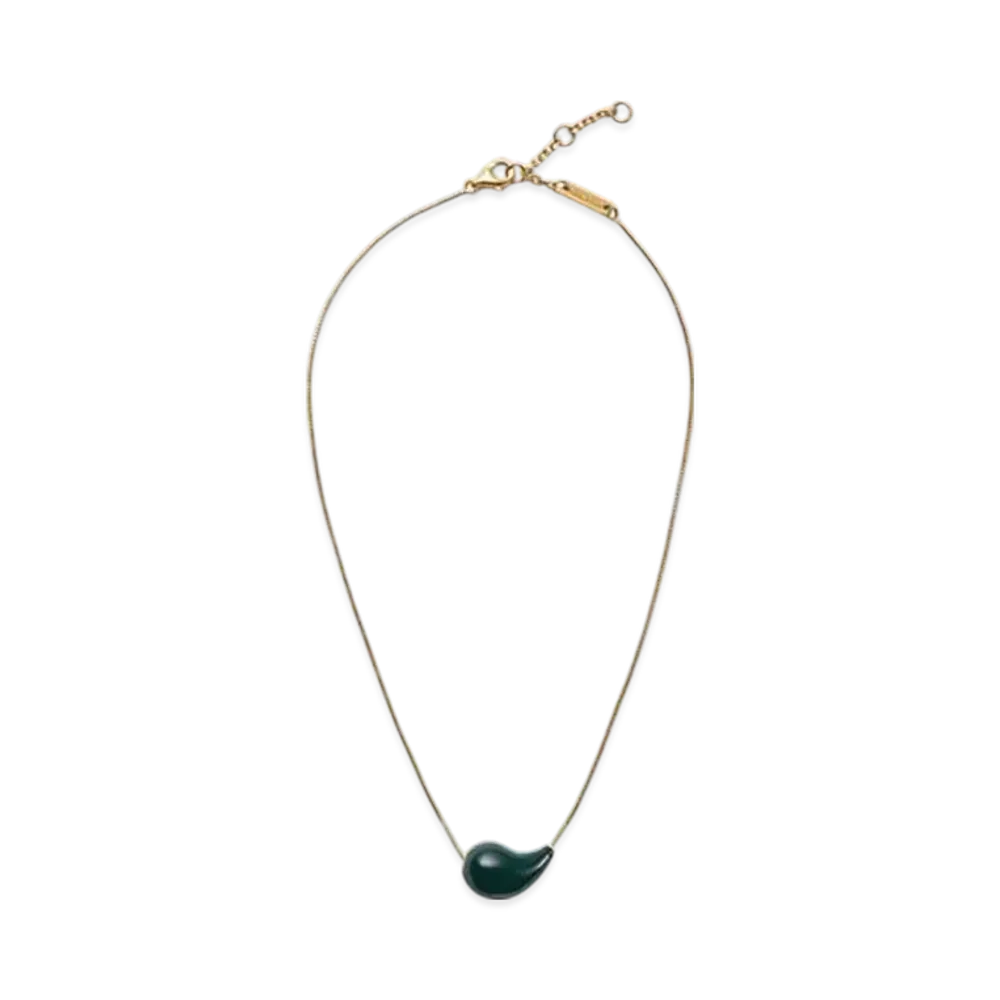 Bottega Veneta Drop Necklace "Dark Green"