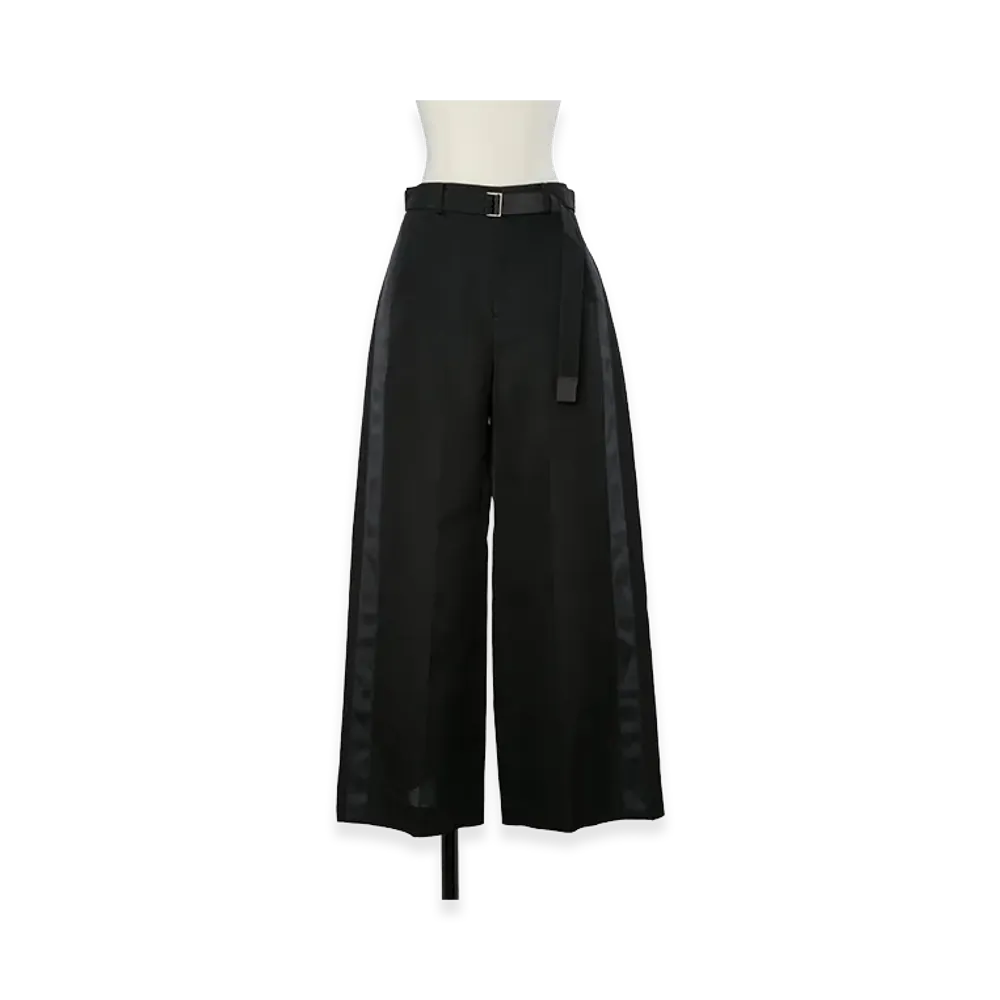 sacai Women's Double-Faced Silk Cotton Pants "Black"
