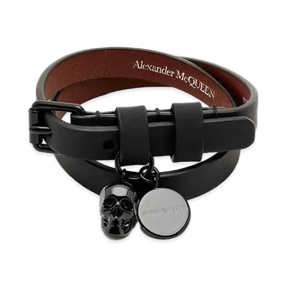 Alexander McQUEEN Double Wrap Bracelet "Black"