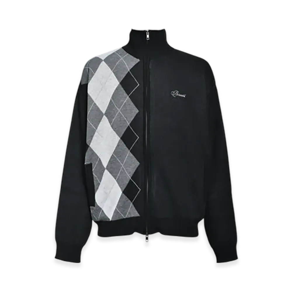 BREATH Argyle Zip Knit Jacket "Black"