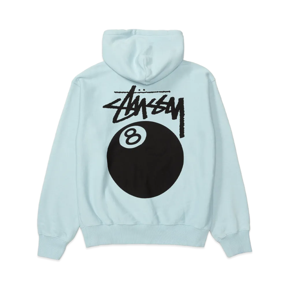 Stussy 8 Ball Hoodie Garment Dyed "Sky Blue"