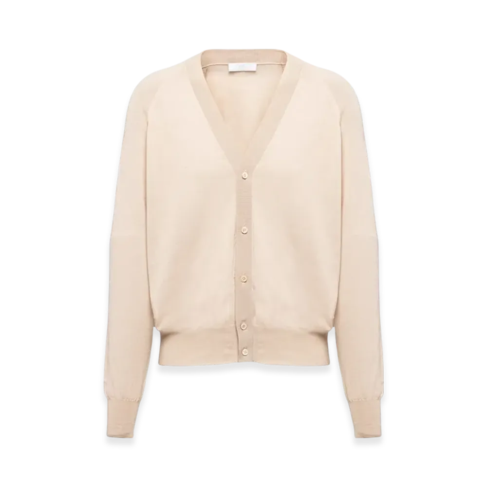PRADA Worsted-Wool Cardigan "Albino White"
