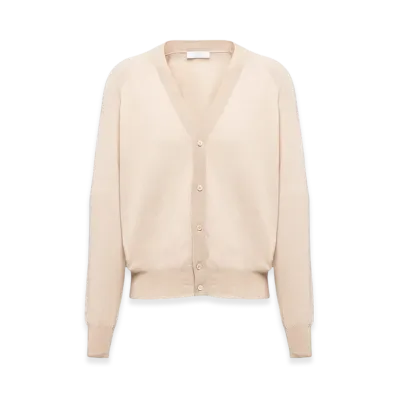PRADA Worsted-Wool Cardigan "Albino White"