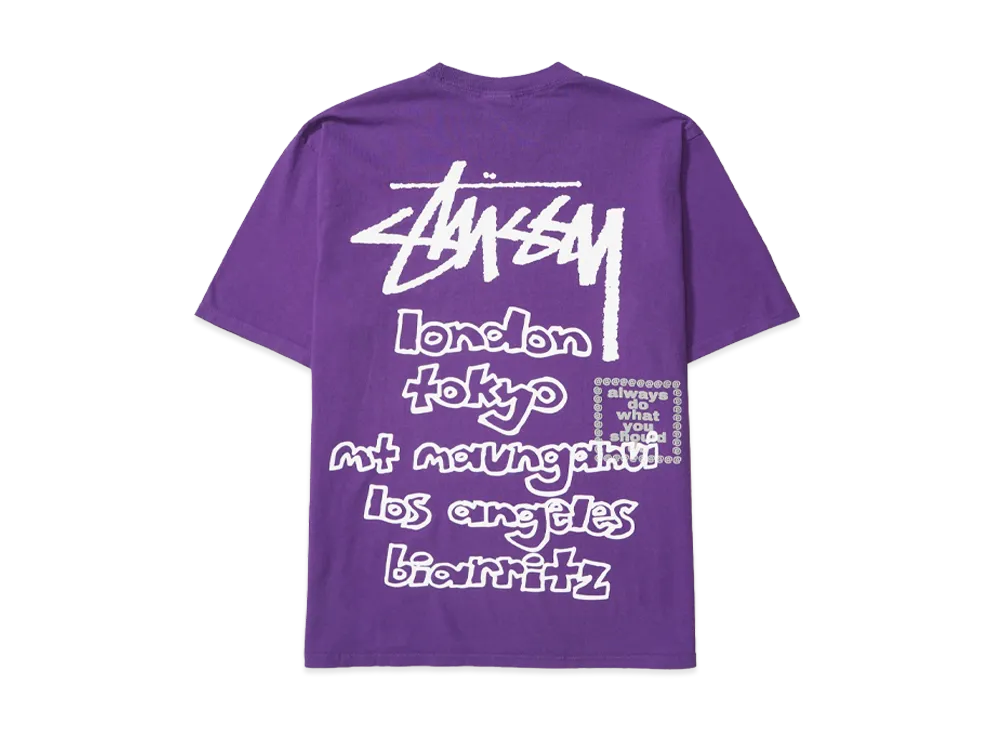 Stussy x Always Do What You Should Do World Tour Tee "Purple"