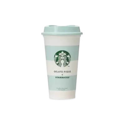 STARBUCKS x GELATO PIQUE Border Reusable Cup 473ml "Mint Green"