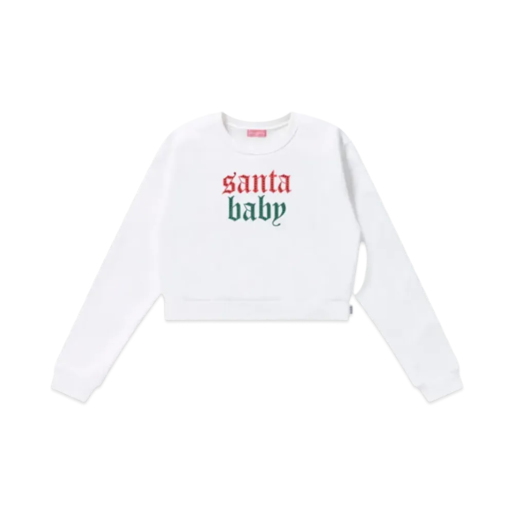 BlackEyePatch Santa Baby Crew Sweat "White"