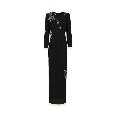 DRIES VAN NOTEN Women's Dalista Embroidered Dress "Black"