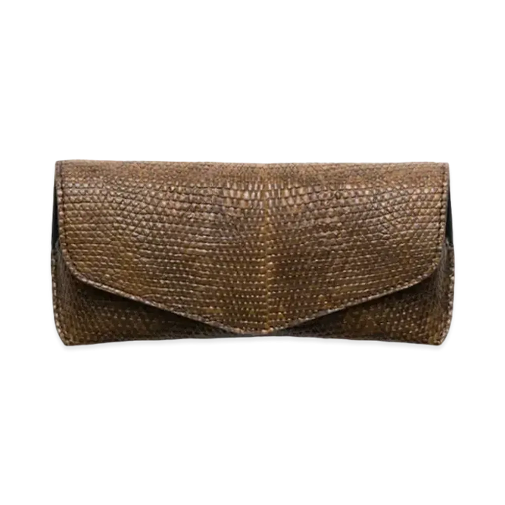 PRADA Lizard Skin Glasses Case "Brown"