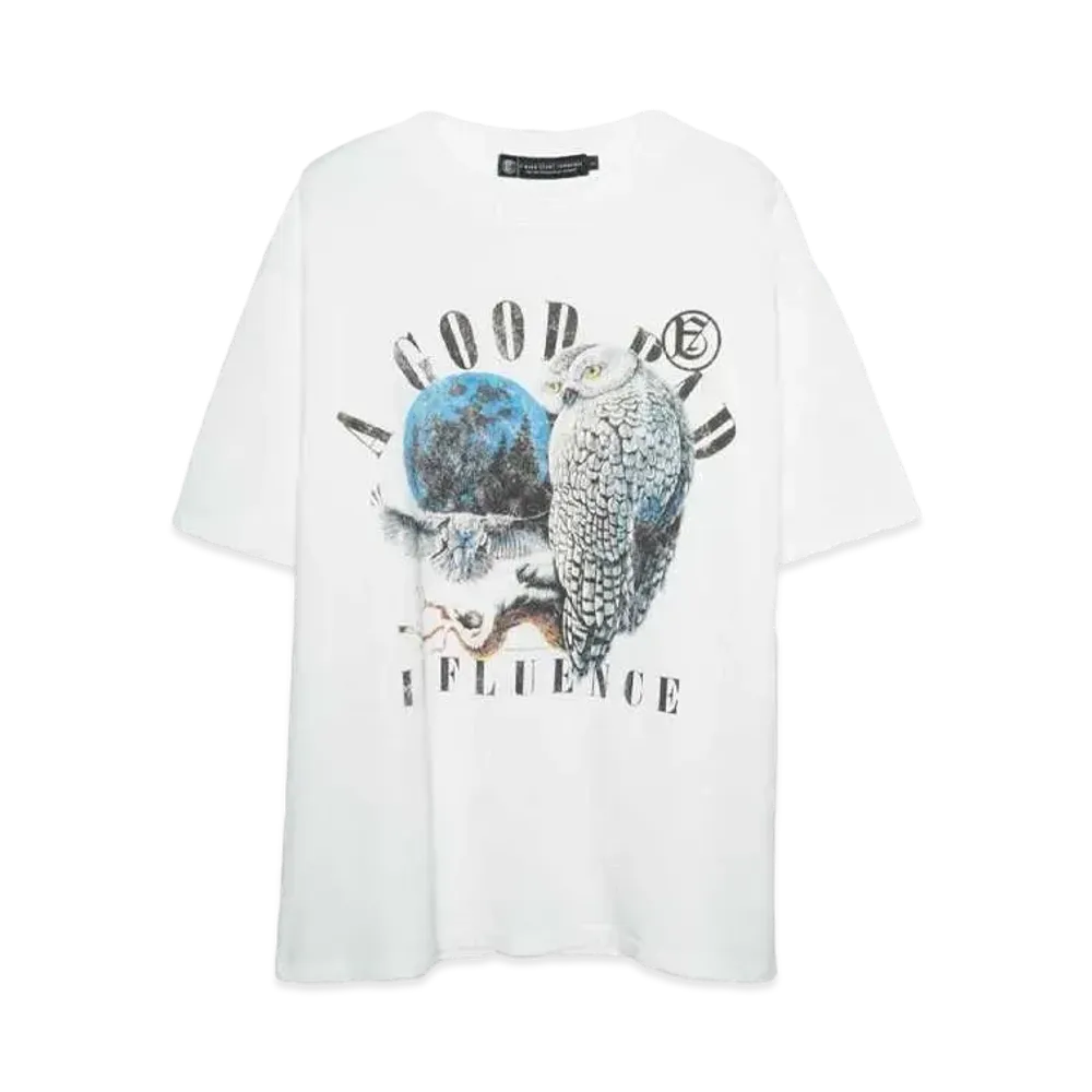 A GOOD BAD INFLUENCE FOREST NIGHT T-SHIRT "WHITE"