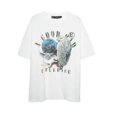 A GOOD BAD INFLUENCE FOREST NIGHT T-SHIRT "WHITE"