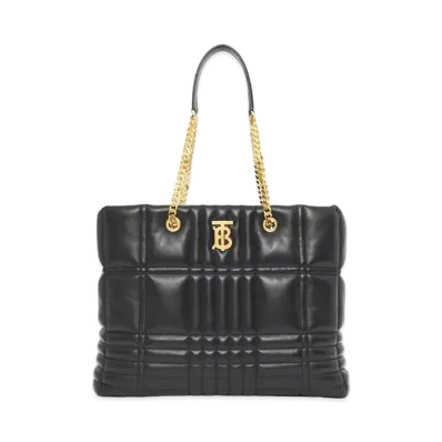 BURBERRY Medium Quilting Lambskin Lola Shopper Bag "Black"