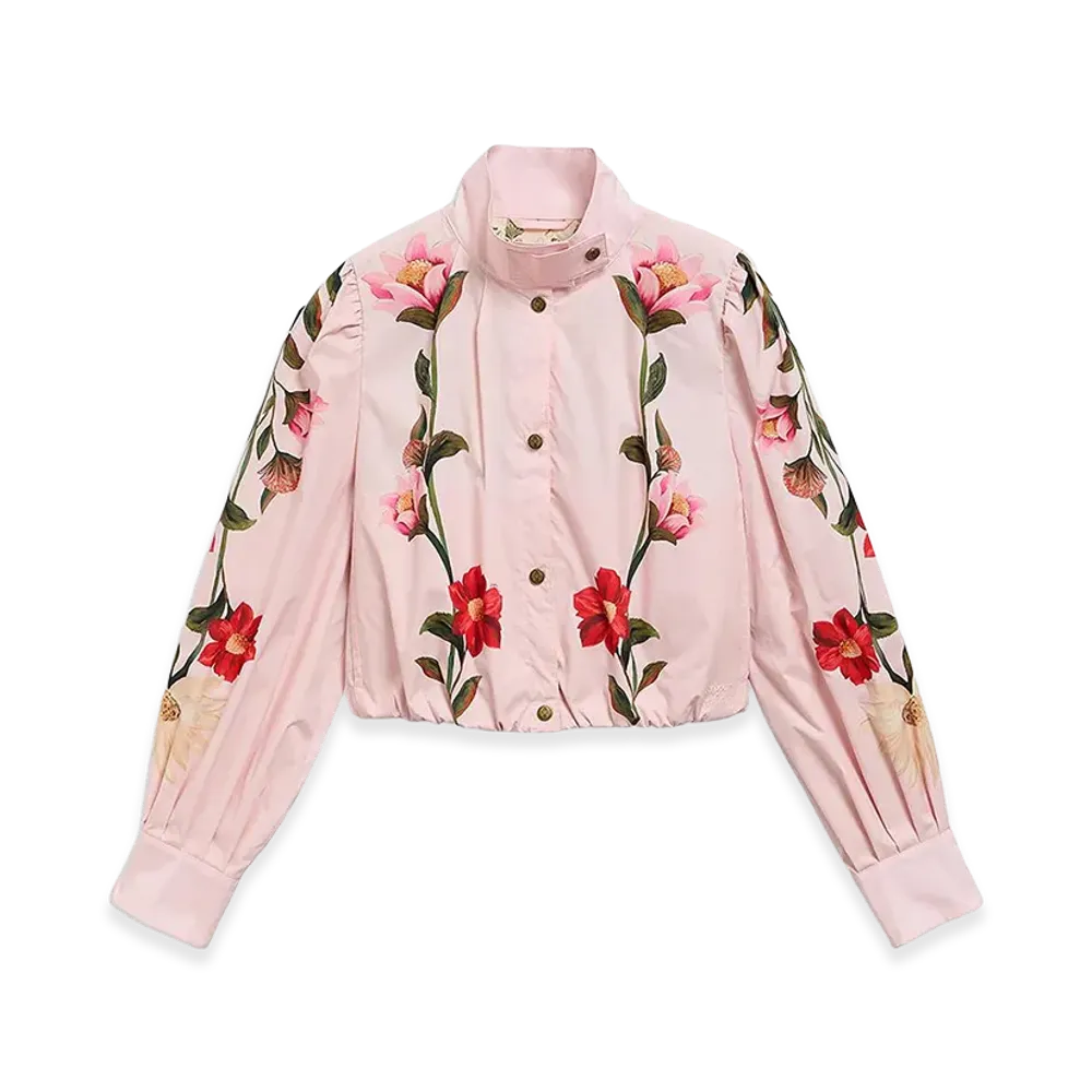 Barbour x FARM Rio Women's Madelena Showerproof Jacket "Pink"
