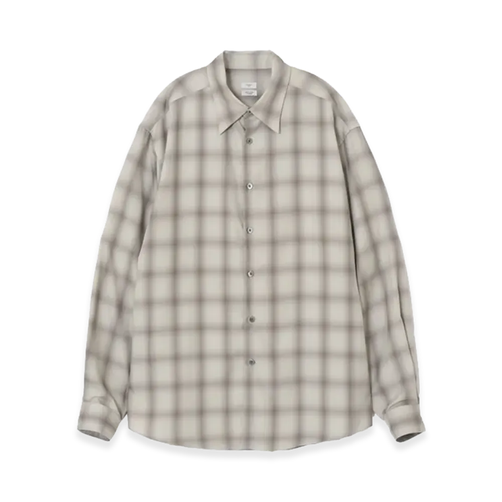 YOKE Tencell Ombre Plaid Regullar Collor Shirt "Beige"