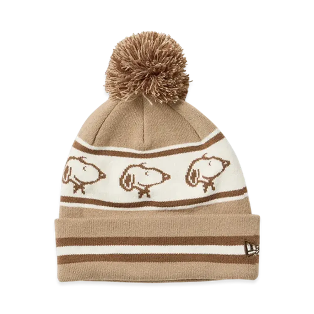 NEW ERA x PEANUTS Pom-Pon Knit Snoopy Jacquard "Beige/Walnut/Off White"