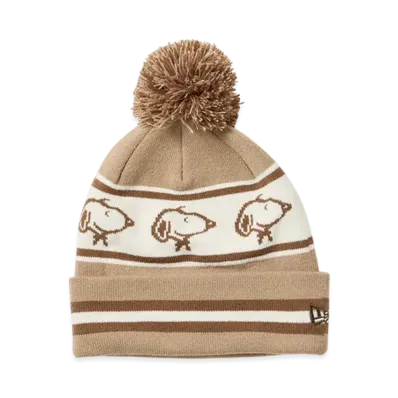 NEW ERA x PEANUTS Pom-Pon Knit Snoopy Jacquard "Beige/Walnut/Off White"