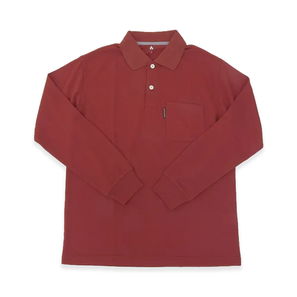 mont-bell Long Sleeve Polo Shirt "Wine Red"