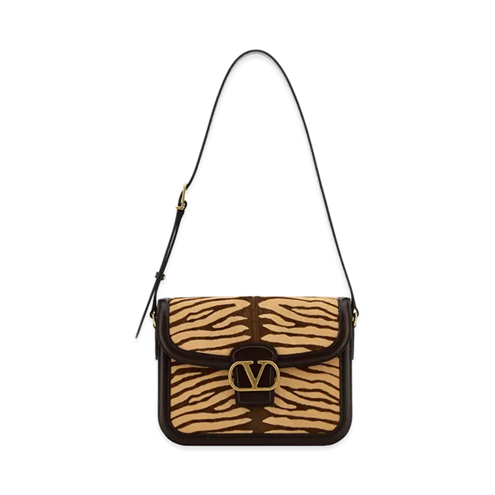 Valentino Women's Two-Tone Calf Hair And Leather 9to5 Shoulder Bag "Printed"