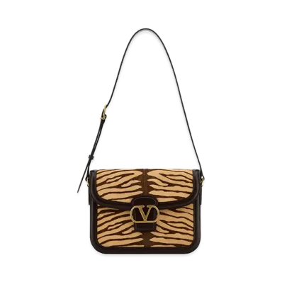 Valentino Women's Two-Tone Calf Hair And Leather 9to5 Shoulder Bag "Printed"