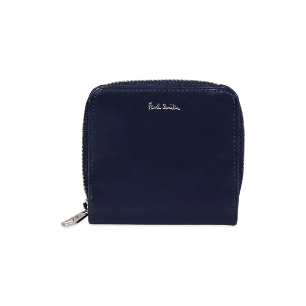 Paul Smith Vegetarian Round Zip Bifold Wallet "Navy"