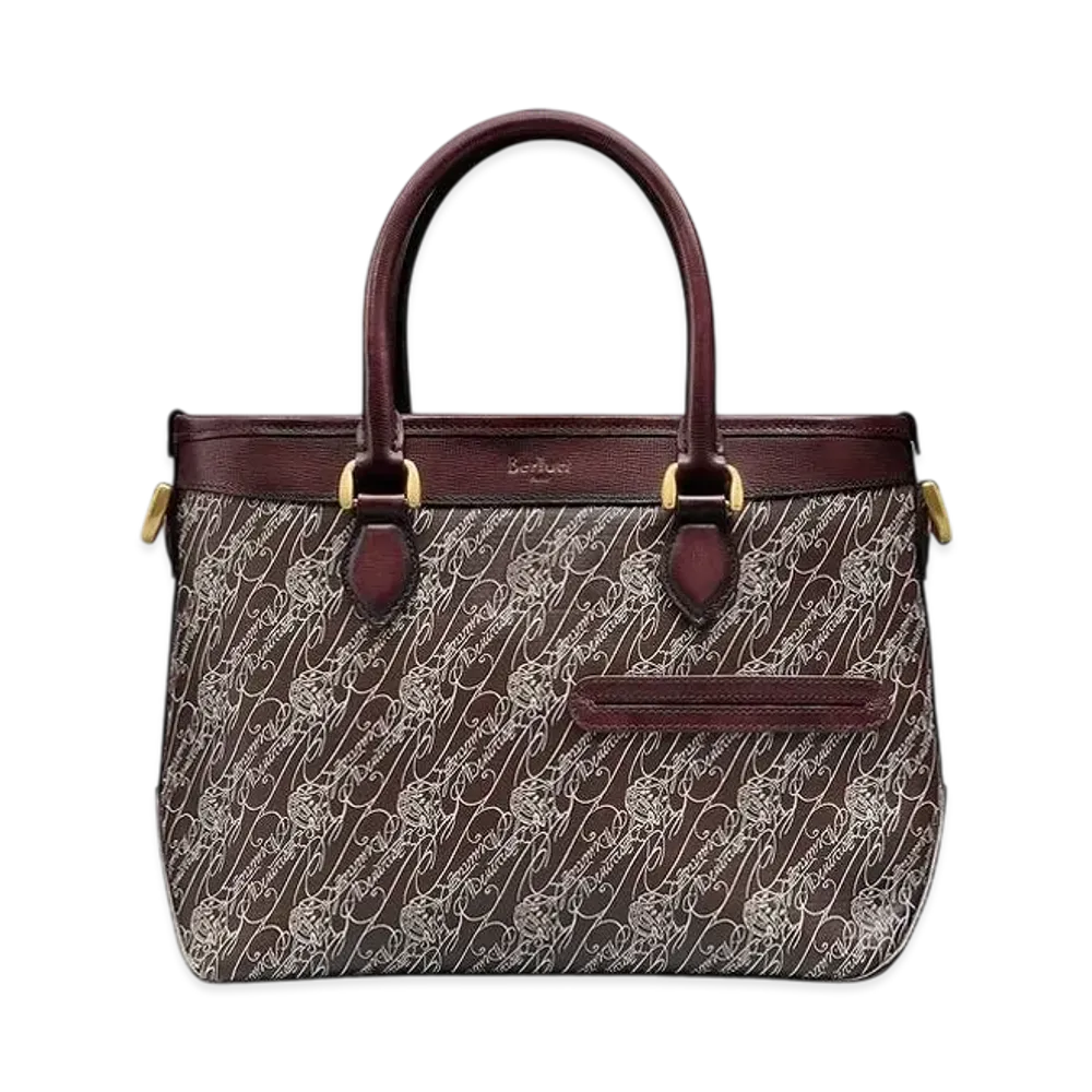 Berluti Toujours XS Toile Marbeuf Tote Bag "Dark Brown"