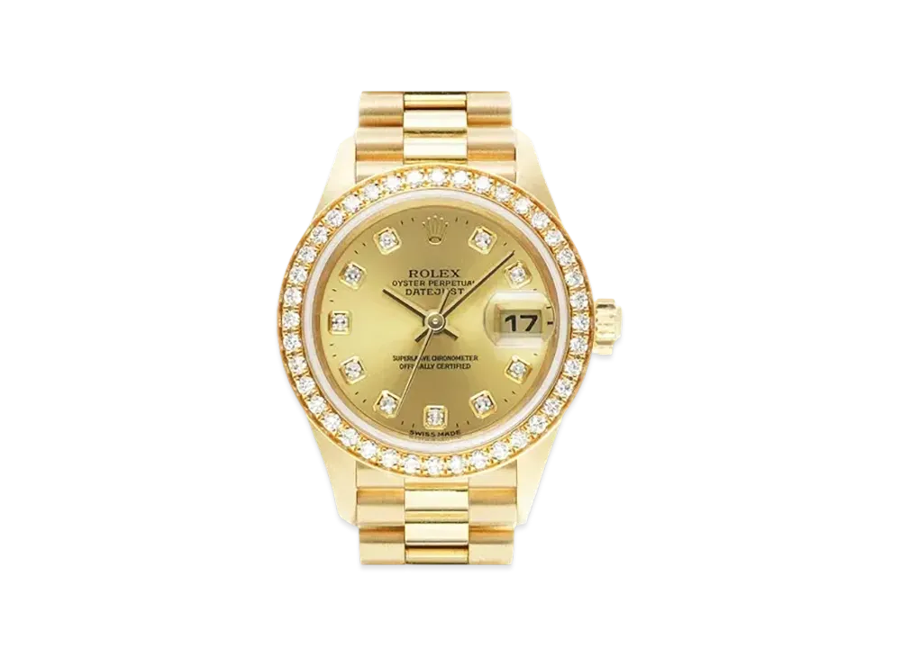 ROLEX Lady-Datejust 10P Diamonds "Champagne/Yellow Gold"