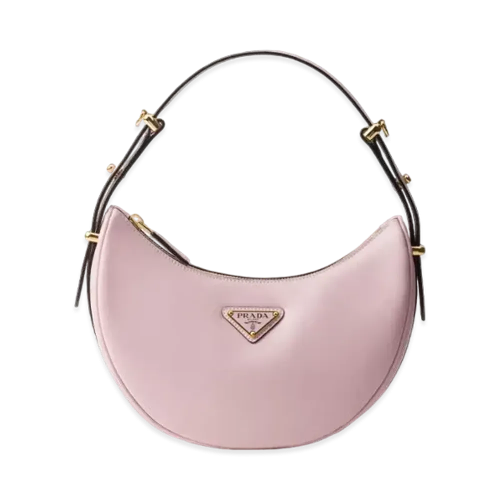 PRADA Arque Leather Shoulder Bag "Pink"