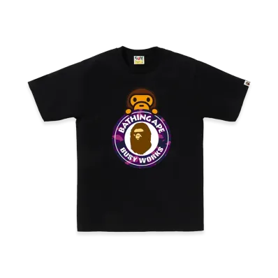 A BATHING APE Milo On Busy Works Tee "Black/Purple"