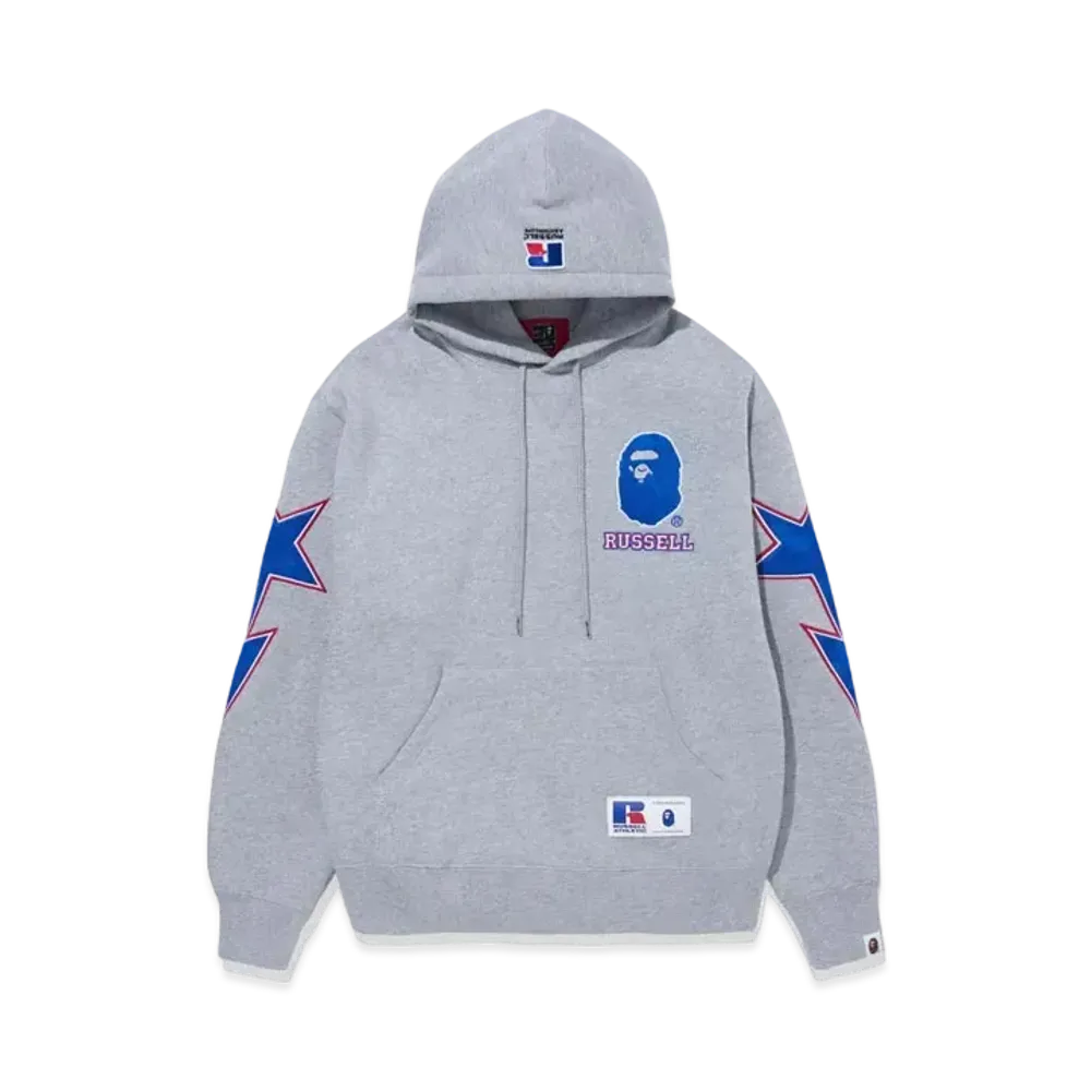A BATHING APE x RUSSELL Pullover Hoodie "Gray"
