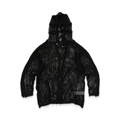 THUG CLUB TC Line Mesh Knit Hoodie "Black"