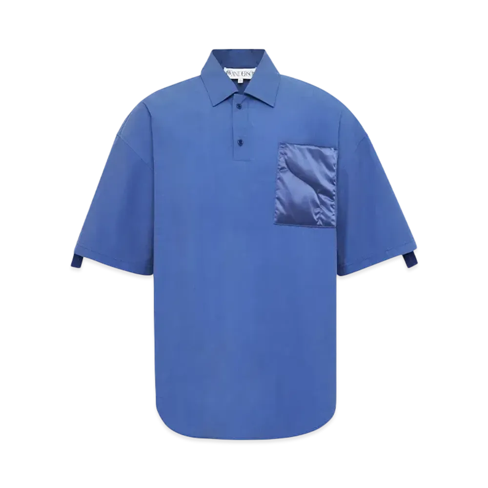 JW ANDERSON Quilted Pocket Polo Top "Blue"