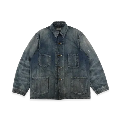 BOW WOW Heritage Denim Chore Coat Aged "Indigo"
