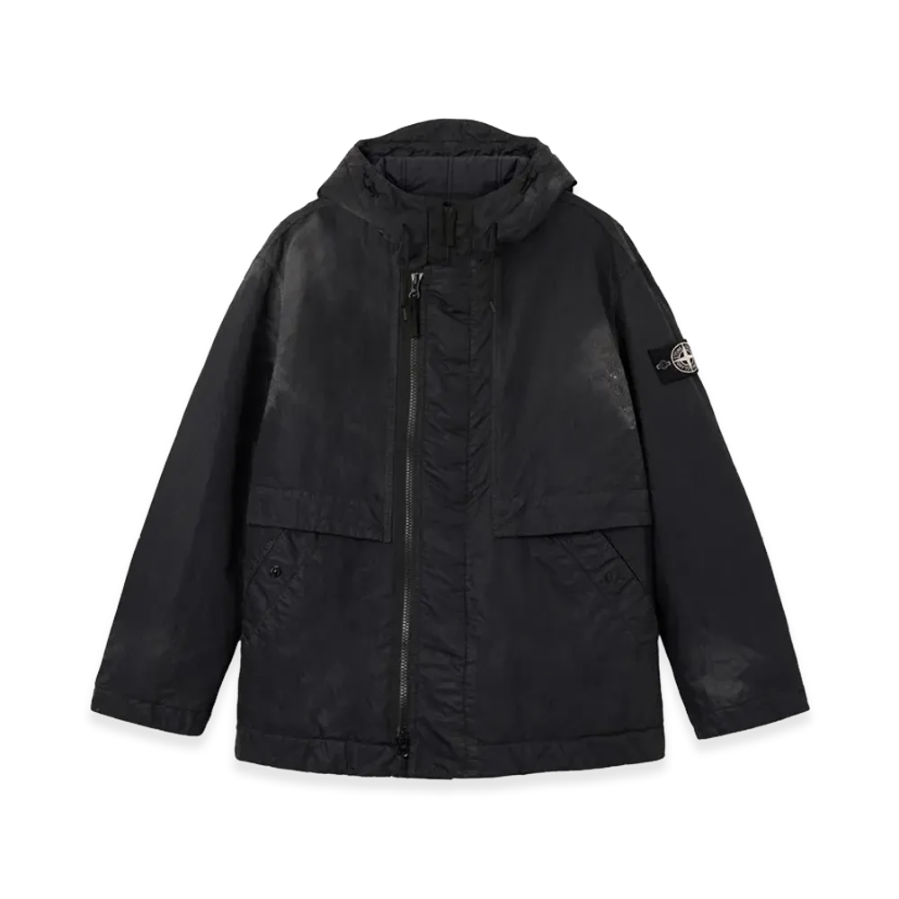 Stone Island 4100072 Dense Nylon-TC, Hand Sprayed Reflective "Black"
