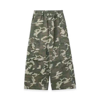 X-Girl Women's Washed 2Way Wide Leg Cargo Pants "Camo"