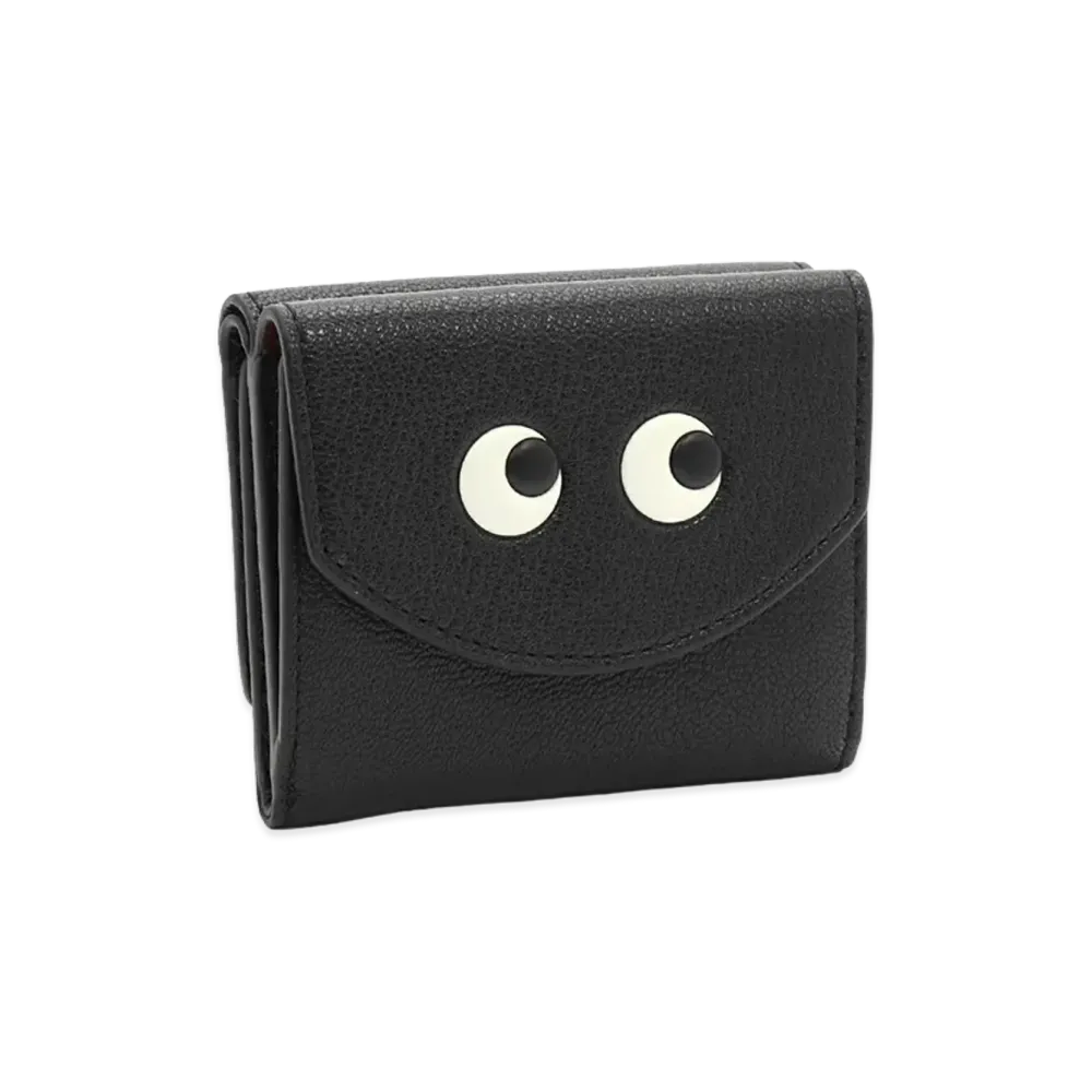 ANYA HINDMARCH Women's Eyes Mini Trifold Wallet "Capra in Black"