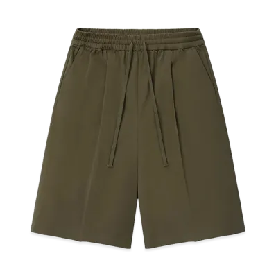 FEAR OF GOD ESSENTIALS Cotton Twill Relaxed Drawstring Short "Moss"