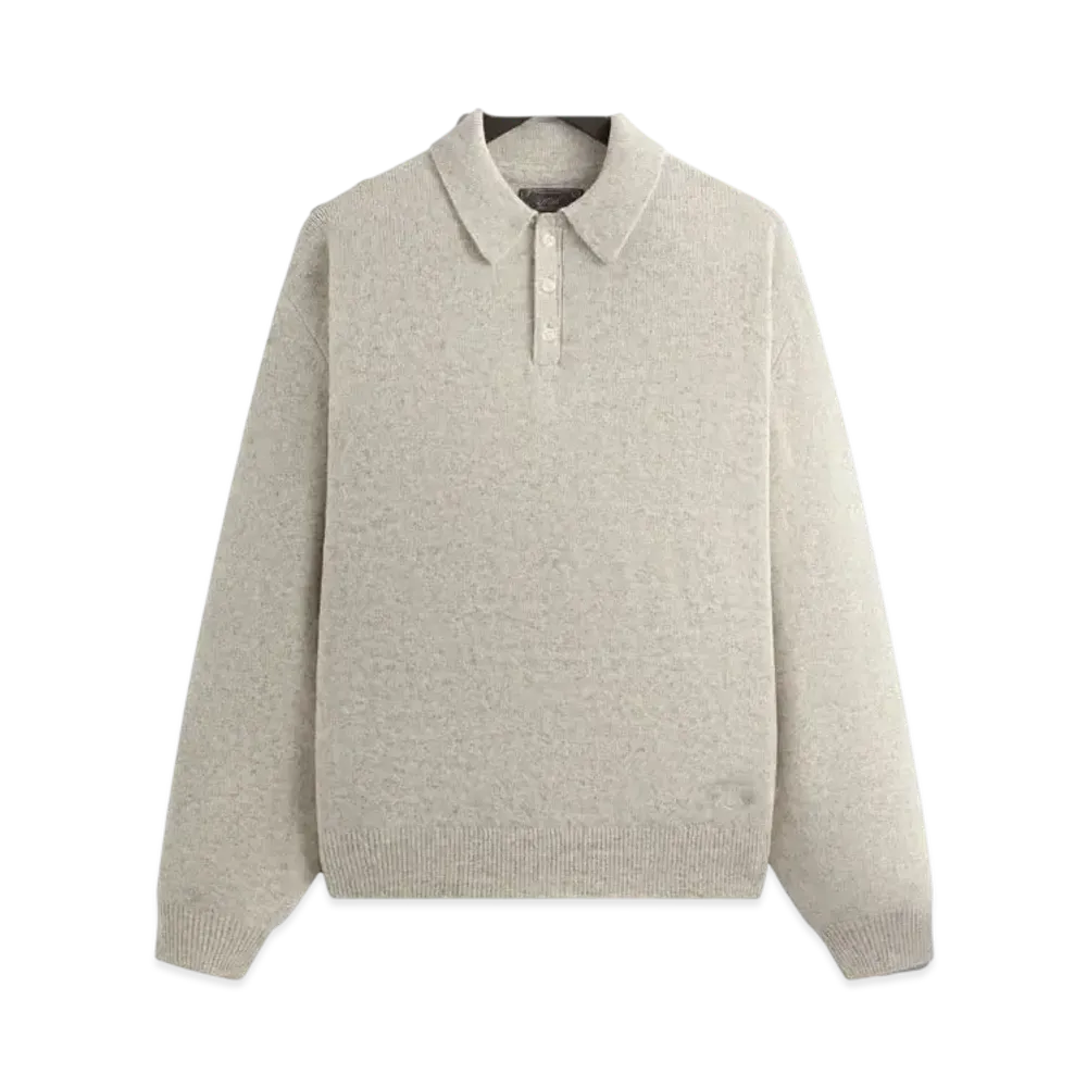 Kith Boucle Harmon Rugby Pullover Sweater "Light Heather Grey"