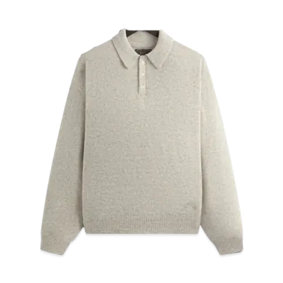 Kith Boucle Harmon Rugby Pullover Sweater "Light Heather Grey"