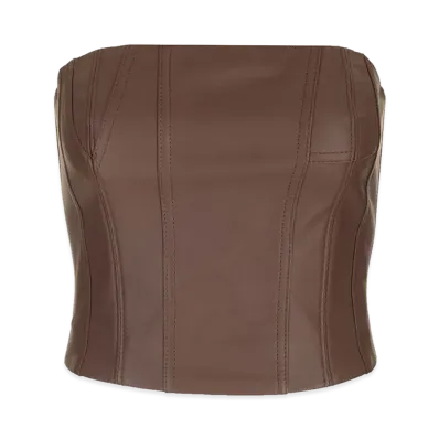 AMIRI Women's Leather Bustier "Brown"