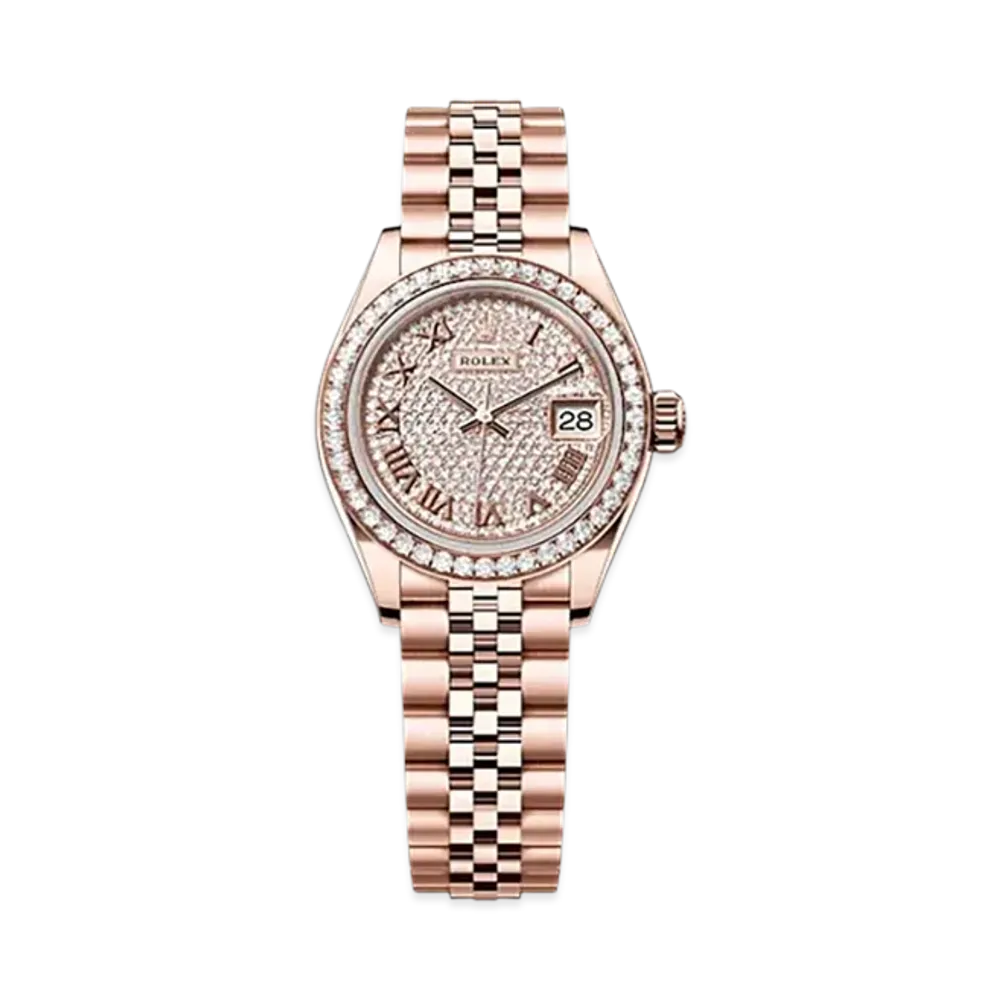 ROLEX Lady-Datejust 28mm Everose Gold Diamond 279135RBR "Pave diamonds"