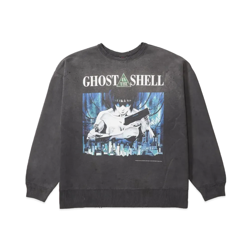 SAINT Mxxxxxx x GHOST IN THE SHELL Crew Neck Sweat "Black"