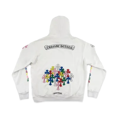 Chrome Hearts Multicolor Cross Pullover Hoodie "White"