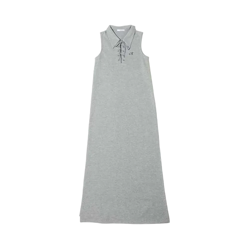 atmos pink Lace-Up Polo Dress "Gray"