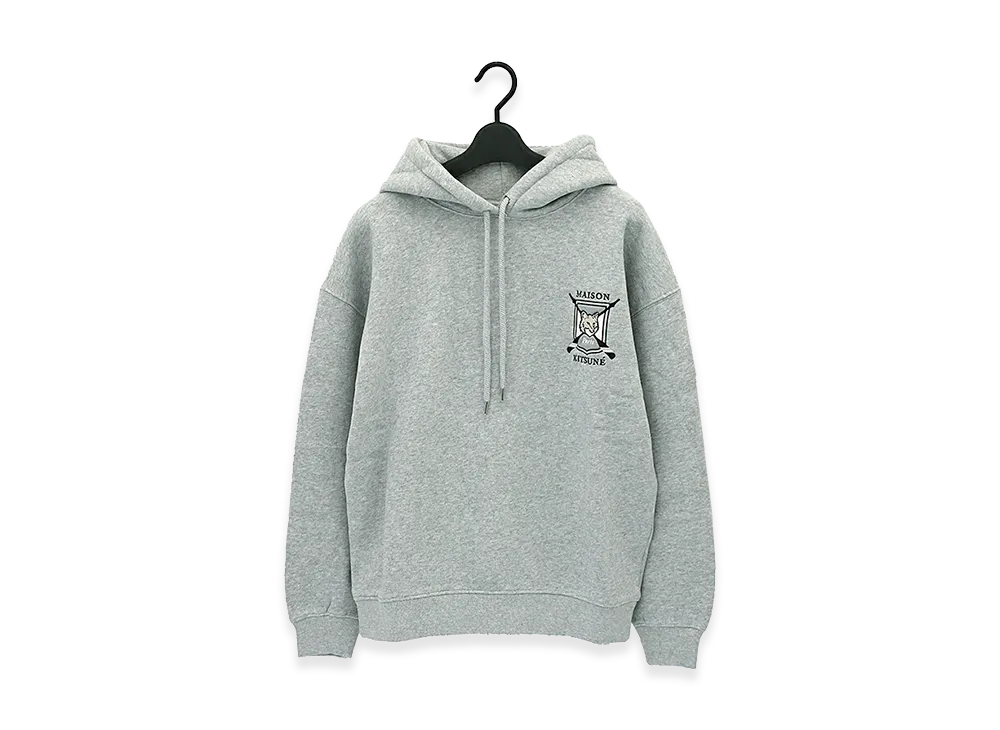 Maison Kitsune College Fox Embroidered Comfort Hoodie "Light Grey Melange"