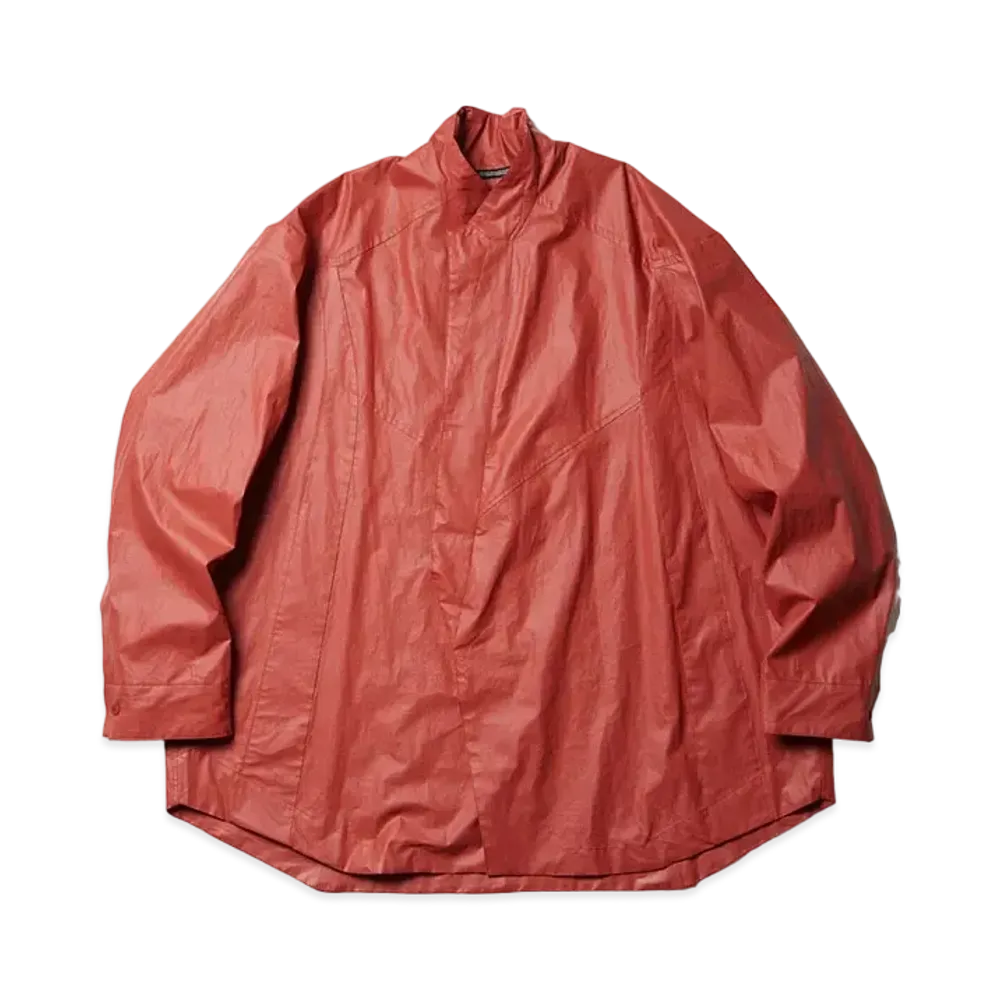 JULIUS Prism Stand Collar Overshirt "Vermilion"