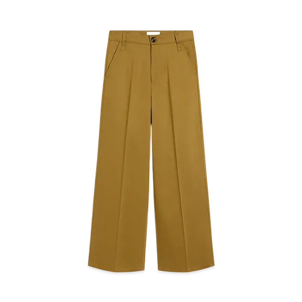 AMI PARIS Cotton Baggy-Fit Pants "Havana"