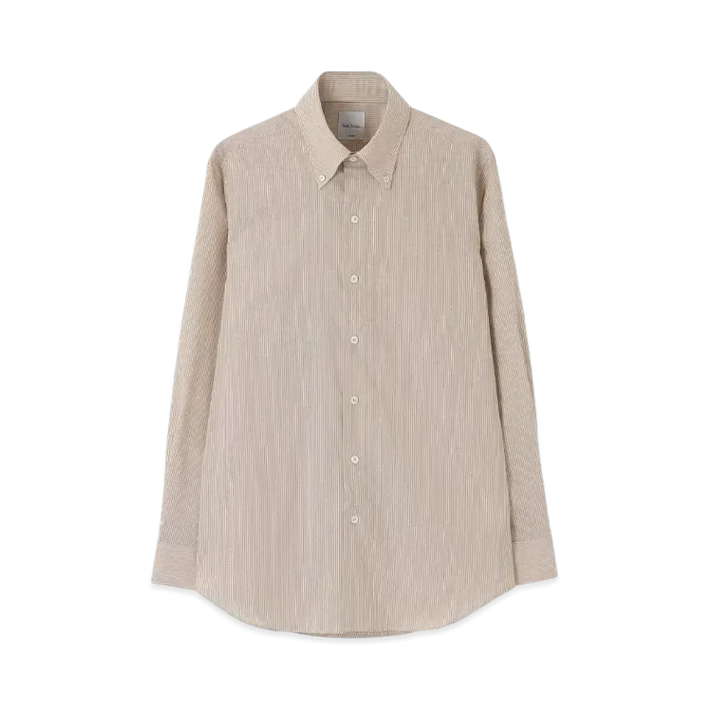 Paul Smith Pinstripe Button-Down Dress Shirt "LightBeige"