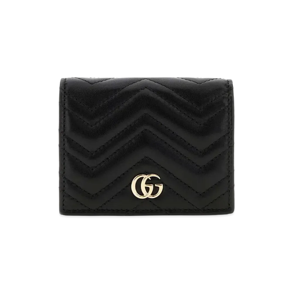 GUCCI Women's Leather Small GG Marmont Wallet "Black"