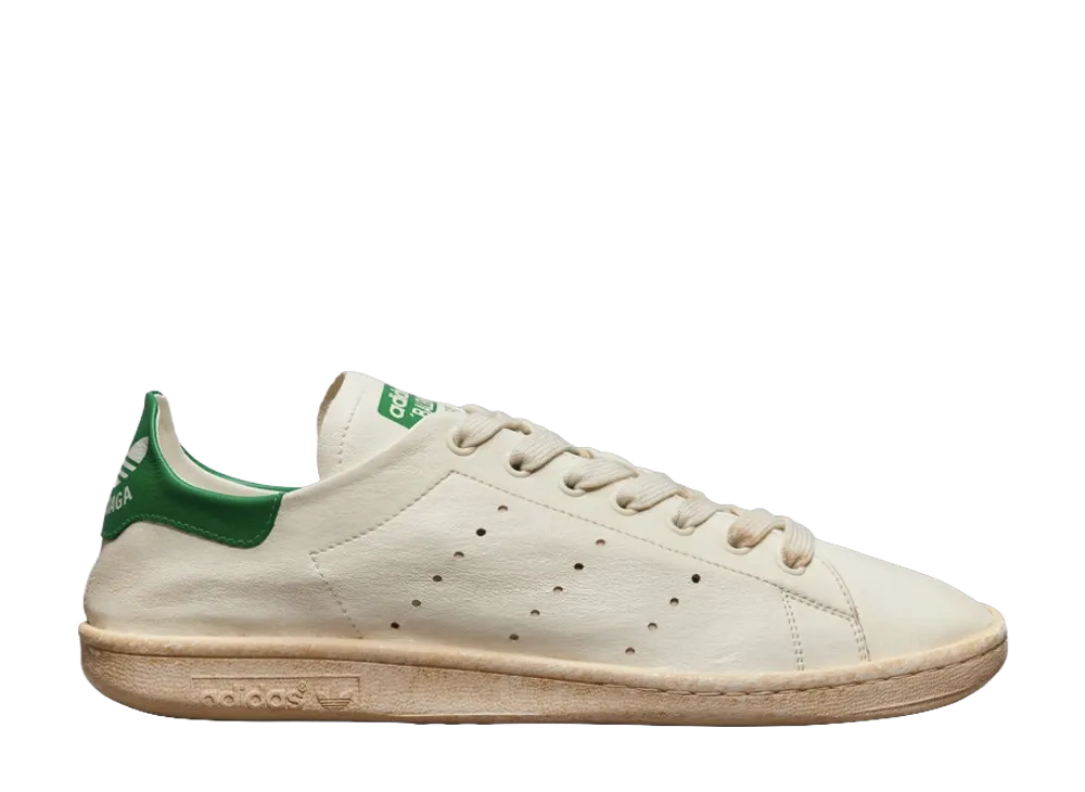BALENCIAGA × adidas Women's Stan Smith "Worn-Out/White/Green"